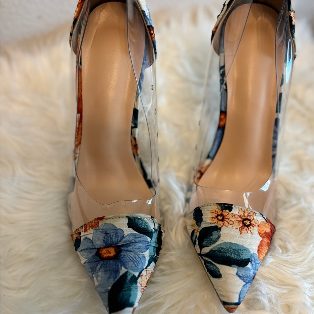 SHEIN Floral Transparent Heels